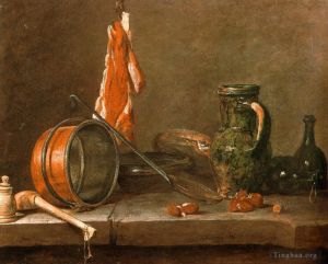 Jean-Baptiste-Siméon Chardin œuvres - Un régime maigre avec des ustensiles de cuisine