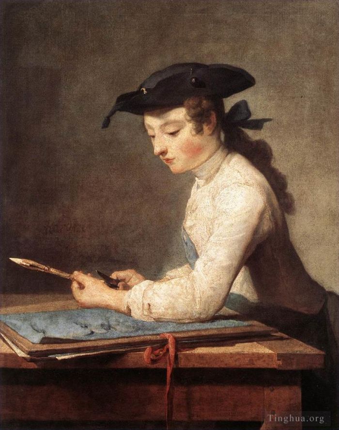 Jean-Baptiste-Siméon Chardin Peinture à l'huile - Un dessinateur