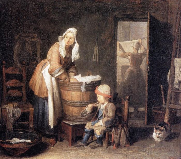 Jean-Baptiste-Siméon Chardin Peinture à l'huile - Lancer