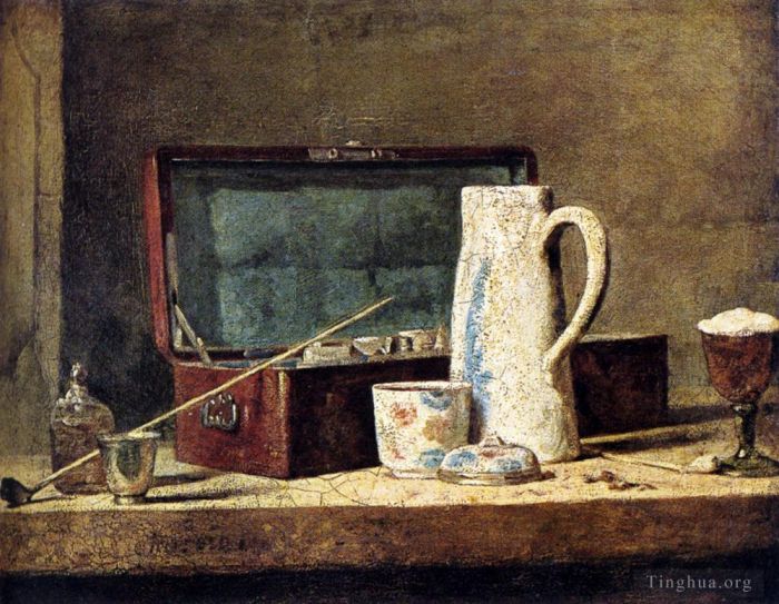 Jean-Baptiste-Siméon Chardin Peinture à l'huile - Pipes et pichet à boire Siméon