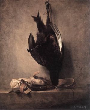 Jean-Baptiste-Siméon Chardin œuvres - Nature morte au faisan mort et au sac de chasse