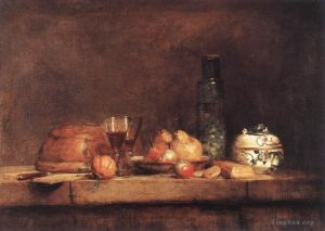 Jean-Baptiste-Siméon Chardin œuvres - Nature morte au pot d'olives