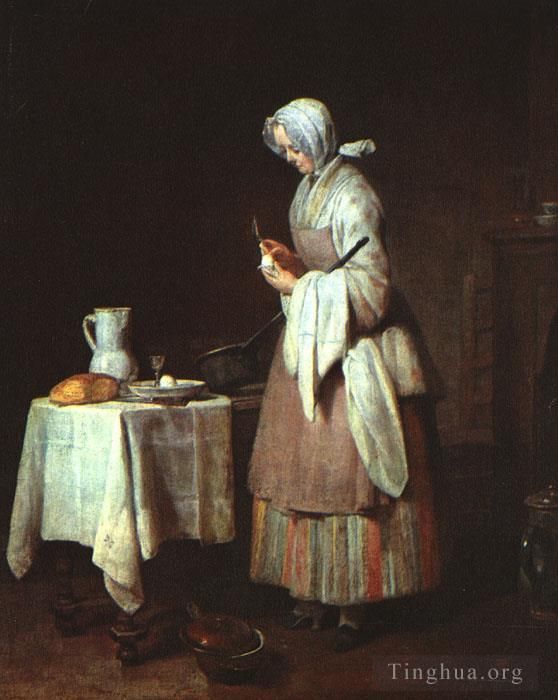 Jean-Baptiste-Siméon Chardin Peinture à l'huile - L'infirmière attentive