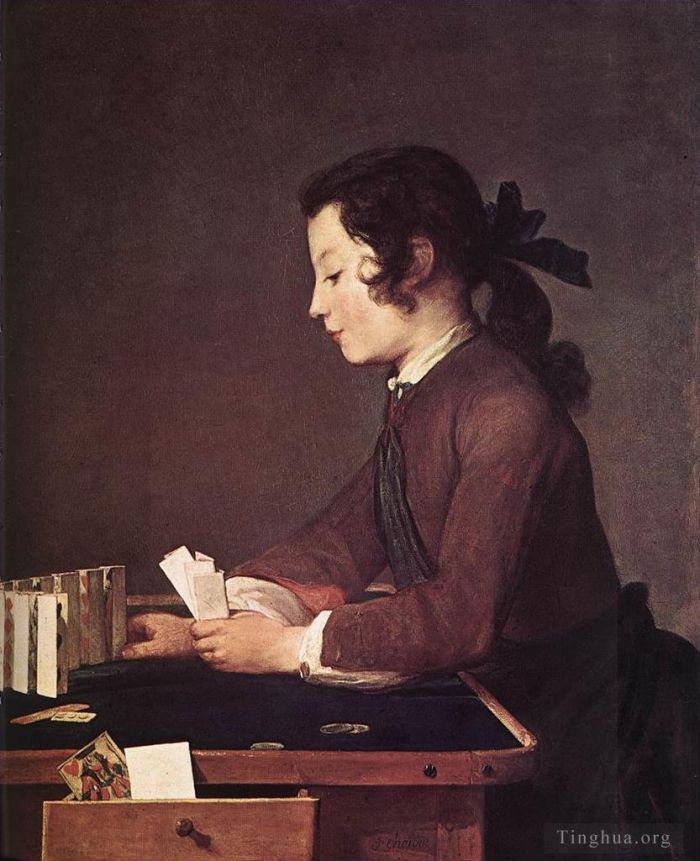 Jean-Baptiste-Siméon Chardin Peinture à l'huile - Le château de cartes II
