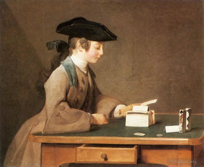 Jean-Baptiste-Siméon Chardin Peinture à l'huile - Le château de cartes