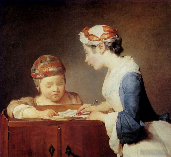 Jean-Baptiste-Siméon Chardin Peinture à l'huile - L'enseignant