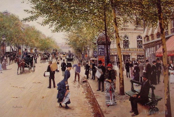 Jean Béraud Peinture à l'huile - Boulevard des Capucines