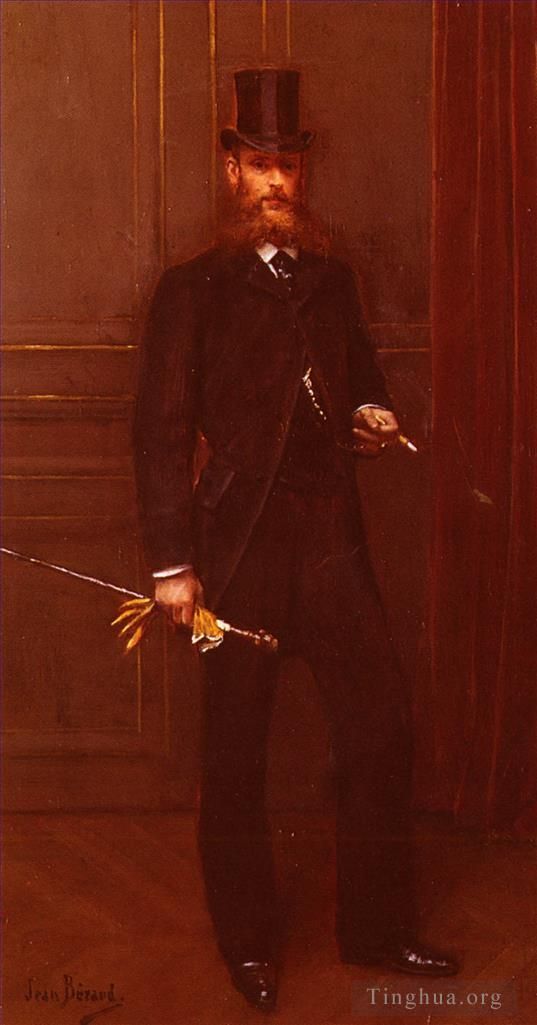 Jean Béraud Peinture à l'huile - Portrait D'Un Homme Élégant