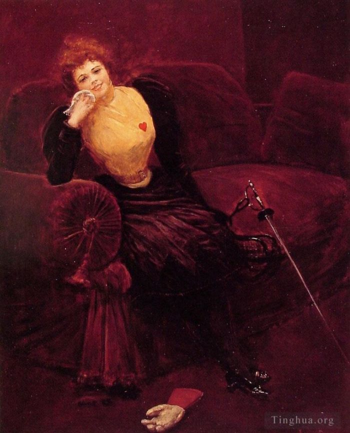 Jean Béraud Peinture à l'huile - Une escrimeuse femme escrimeuse