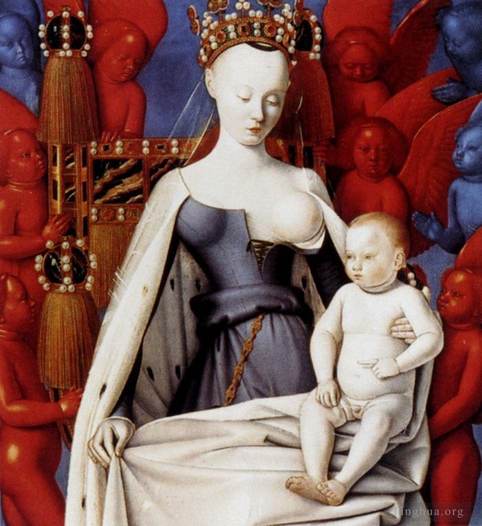 Jehan Fouquet Peinture à l'huile - Vierge à l'Enfant