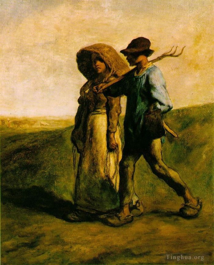 Jean-François Millet Peinture à l'huile - The Walk to Work Le Départ pour le Travail