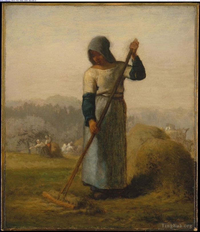 Jean-François Millet Peinture à l'huile - Femme avec un râteau
