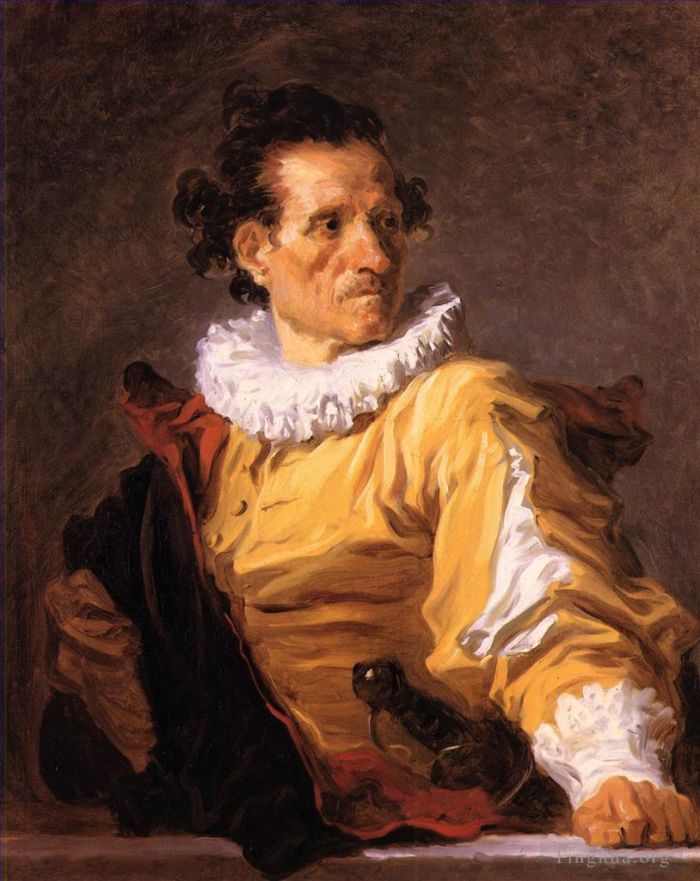 Jean-Honoré Fragonard Peinture à l'huile - Portrait d'un homme appelé le guerrier