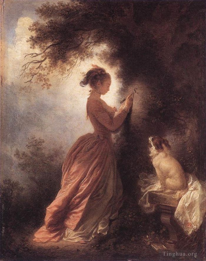 Jean-Honoré Fragonard Peinture à l'huile - Le souvenir