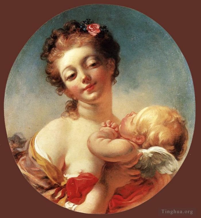 Jean-Honoré Fragonard Peinture à l'huile - Vénus et Cupidon