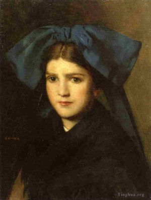 Jean-Jacques Henner œuvres - Portrait d'une jeune fille avec un noeud dans les cheveux