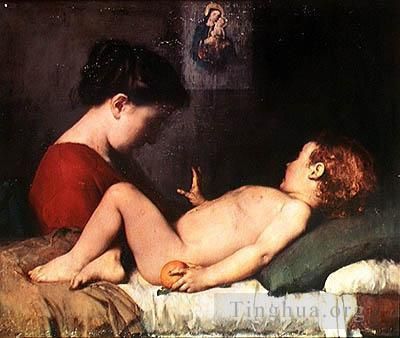 Jean-Jacques Henner Peinture à l'huile - Le réveil de l'enfant