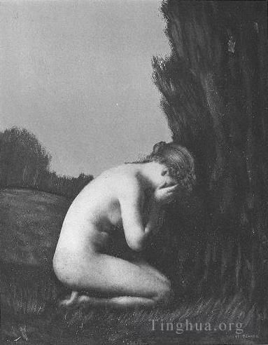 Jean-Jacques Henner Peinture à l'huile - Nymphe qui pleure