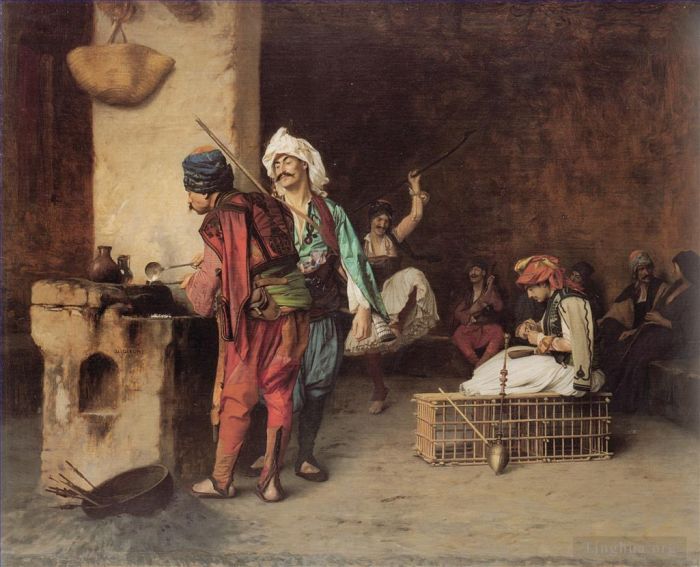 Jean-Léon Gérôme Peinture à l'huile - Un café au Caire