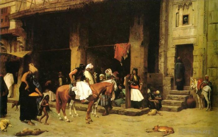 Jean-Léon Gérôme Peinture à l'huile - Une scène de rue au Caire