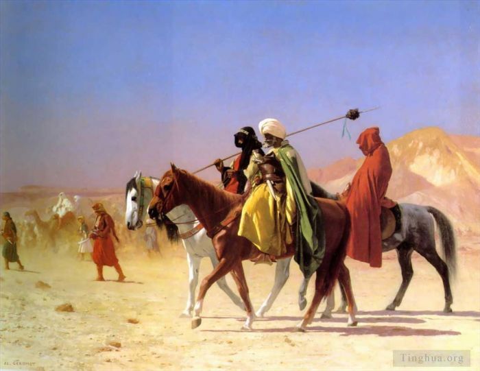 Jean-Léon Gérôme Peinture à l'huile - Arabes traversant le désert