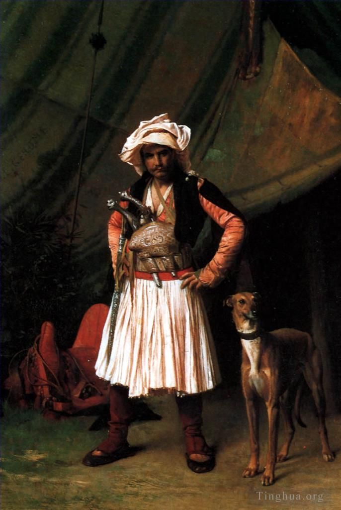 Jean-Léon Gérôme Peinture à l'huile - BashiBazouk et son chien