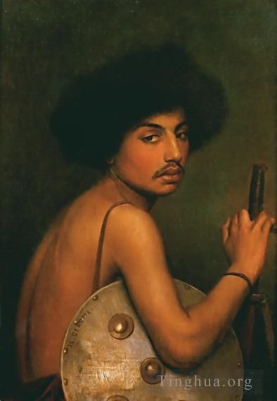 Jean-Léon Gérôme Peinture à l'huile - Guerrier Bisharine