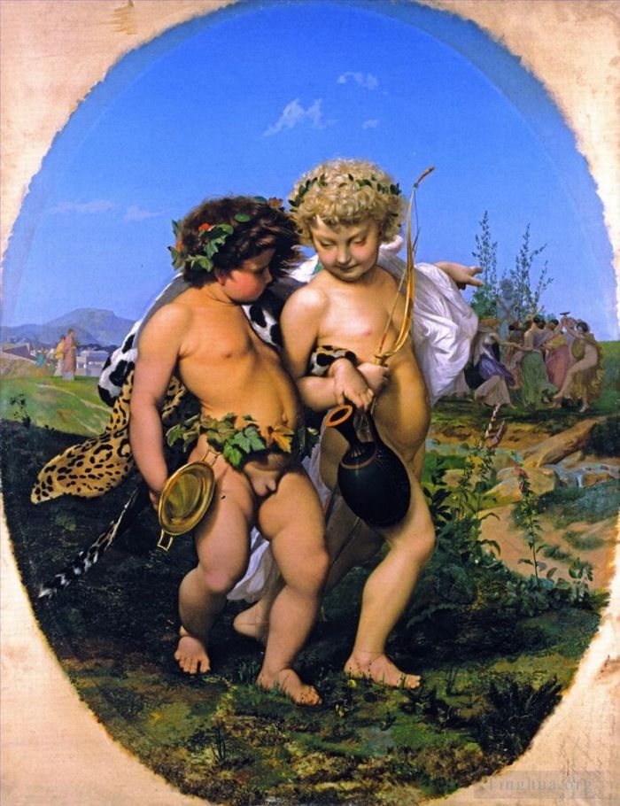 Jean-Léon Gérôme Peinture à l'huile - Bacchus et Cupidon ivres