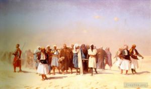 Jean-Léon Gérôme œuvres - Recrues égyptiennes traversant le désert