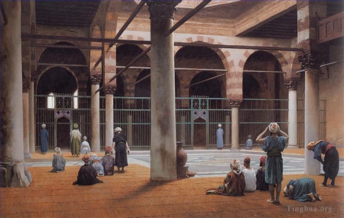 Jean-Léon Gérôme Peinture à l'huile - Intérieur d'une mosquée 1870