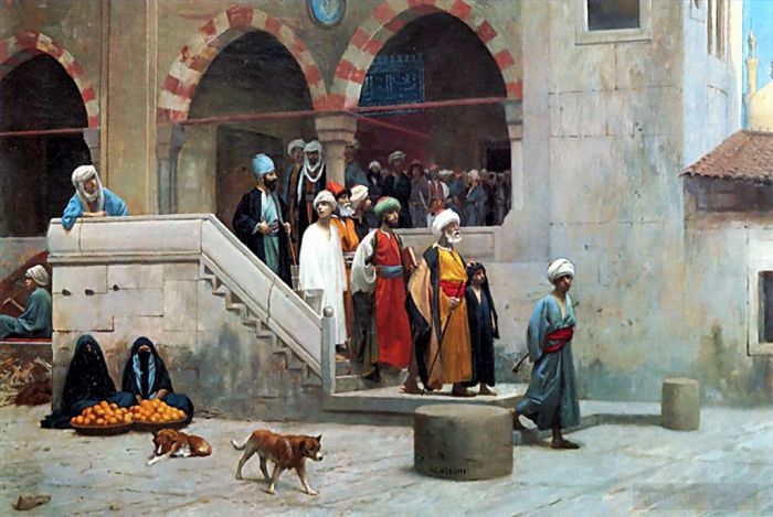 Jean-Léon Gérôme Peinture à l'huile - Quitter la mosquée