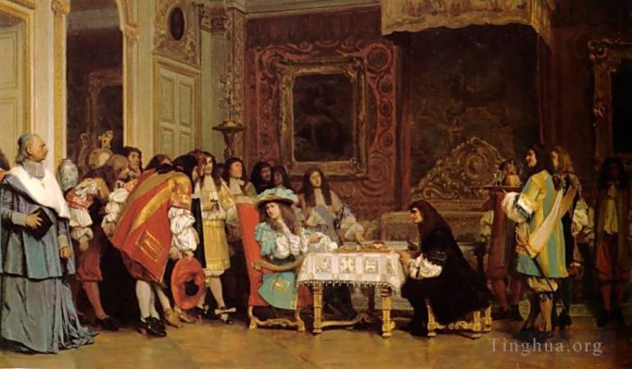 Jean-Léon Gérôme Peinture à l'huile - Louis XIV et Molière