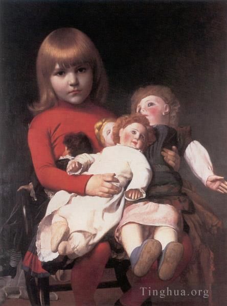 Jean-Léon Gérôme Peinture à l'huile - Madeleine Juliette Gérôme et Ses Poupees
