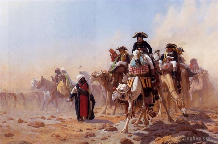Jean-Léon Gérôme Peinture à l'huile - Napoléon et son état-major arabe