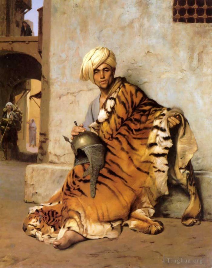 Jean-Léon Gérôme Peinture à l'huile - Marchand de peaux du Caire