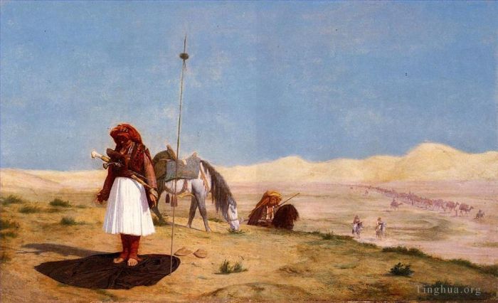 Jean-Léon Gérôme Peinture à l'huile - Prière dans le désert
