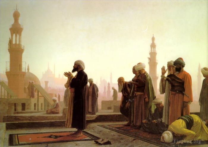Jean-Léon Gérôme Peinture à l'huile - Prière sur les toits