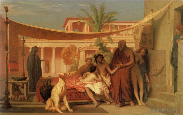Jean-Léon Gérôme Peinture à l'huile - Socrate cherchant Alcibiade dans la maison d'Aspasie grec arabe