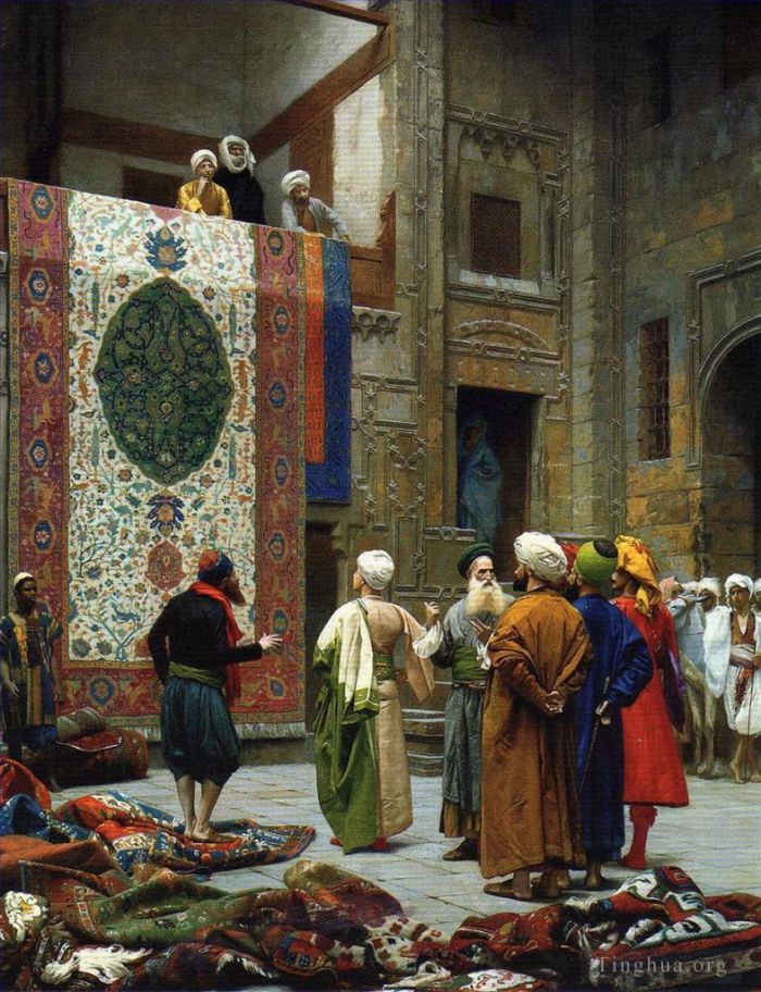 Jean-Léon Gérôme Peinture à l'huile - Le marchand de tapis
