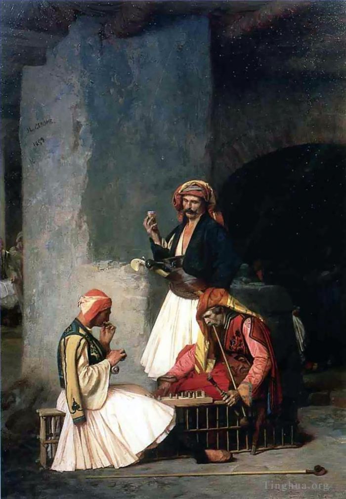 Jean-Léon Gérôme Peinture à l'huile - Les joueurs d'échecs