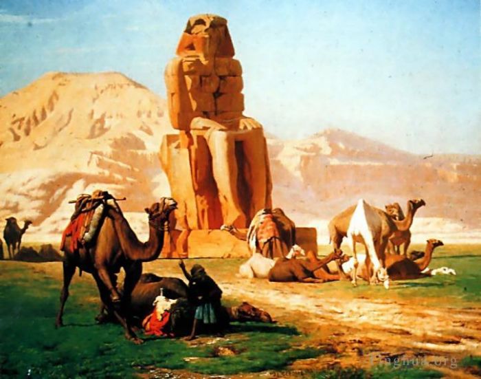 Jean-Léon Gérôme Peinture à l'huile - Le Colosse de Memnon