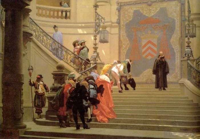 Jean-Léon Gérôme Peinture à l'huile - Le cardinal gris