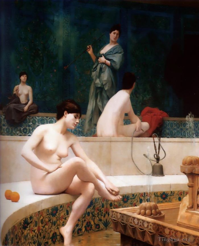Jean-Léon Gérôme Peinture à l'huile - Le bain du harem