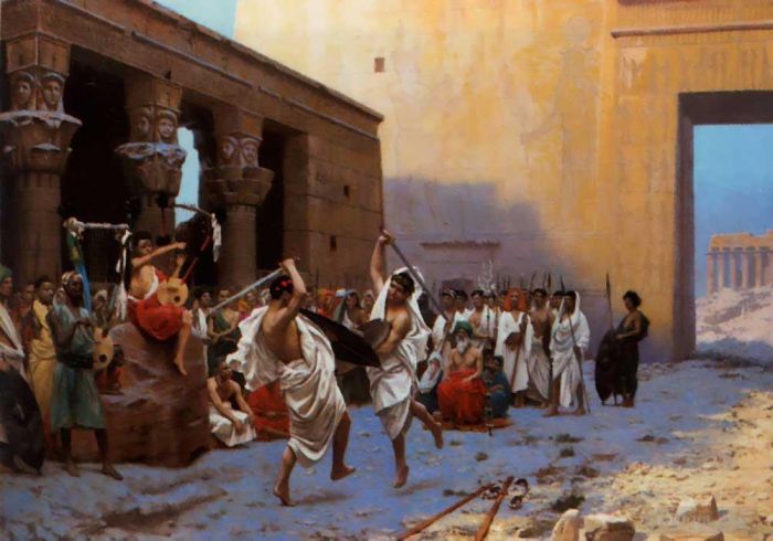 Jean-Léon Gérôme Peinture à l'huile - La danse à la Pyrrhus
