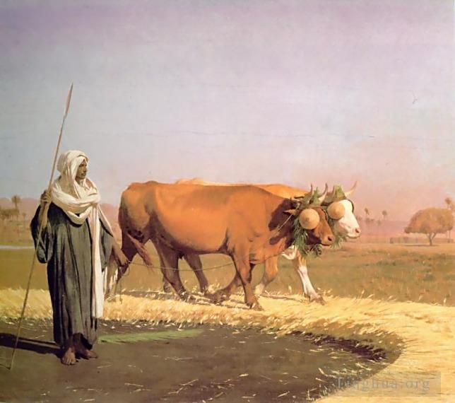 Jean-Léon Gérôme Peinture à l'huile - Fouler le grain en Égypte