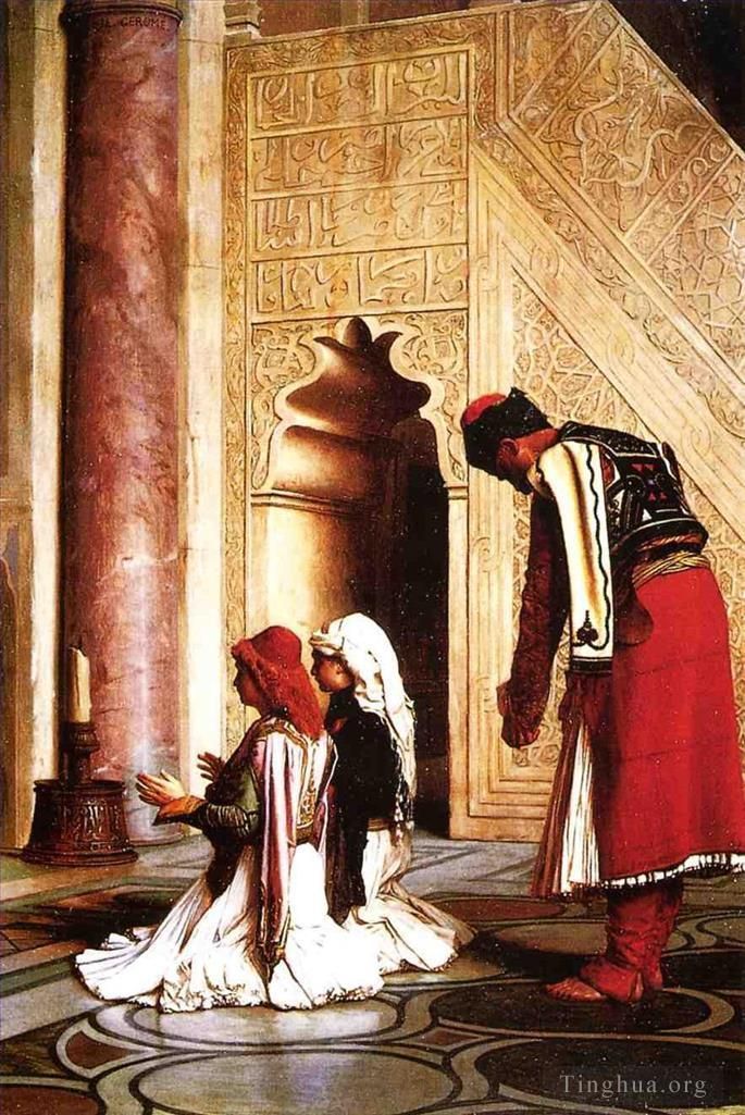 Jean-Léon Gérôme Peinture à l'huile - Jeunes Grecs à la mosquée