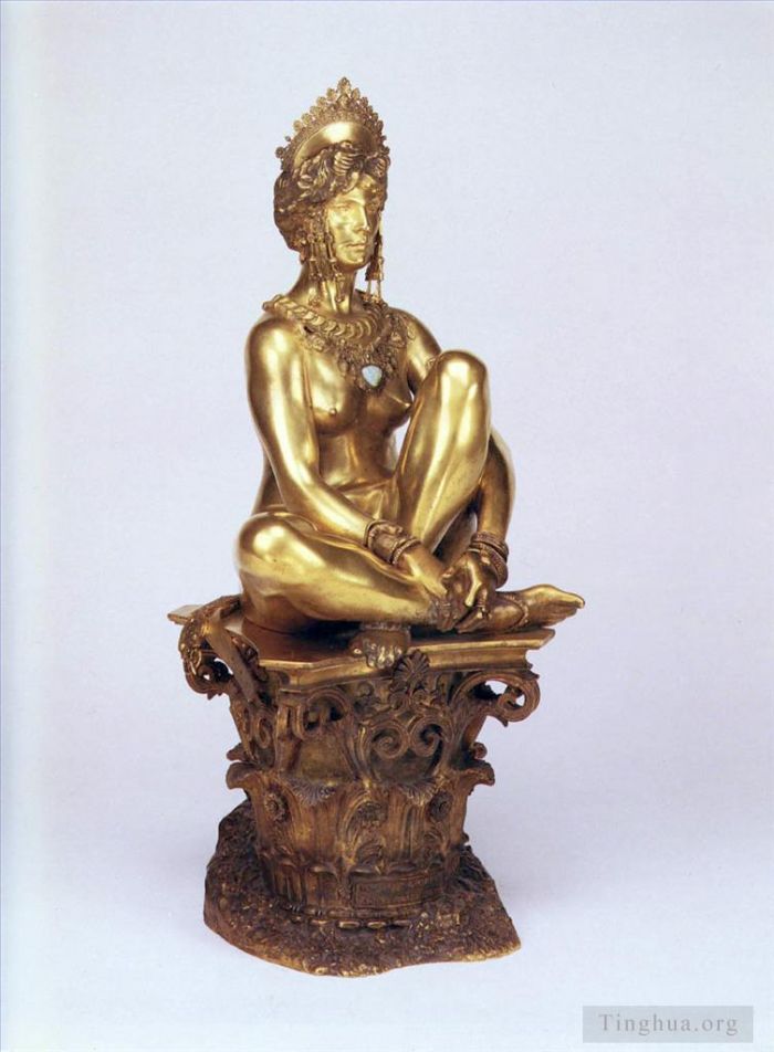 Jean-Léon Gérôme Sculpture - Corinthe Un nu féminin assis