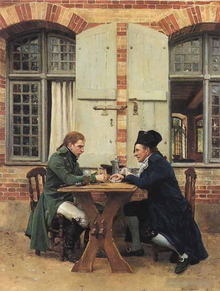 Jean-Louis Ernest Meissonier Peinture à l'huile - Les joueurs de cartes 1872