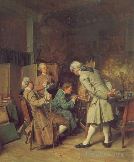 Jean-Louis Ernest Meissonier Peinture à l'huile - Les amoureux de la peinture