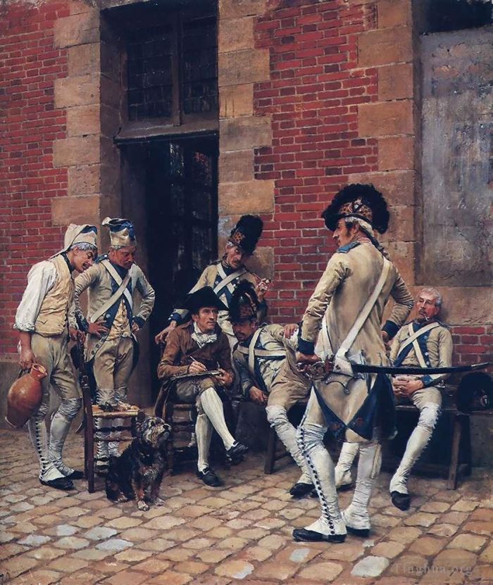 Jean-Louis Ernest Meissonier Peinture à l'huile - Le portrait des sergents 1874